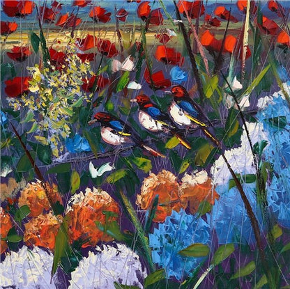 Bahçenin Günbatımı Şarkısı Yağlı Boya Tablosu