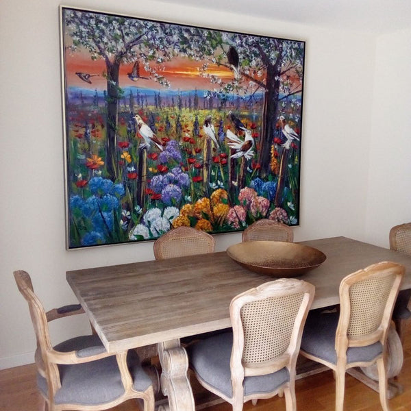 Simurg dekor tablo müşterimizin evinde dekorasyon örneği