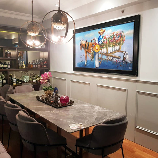 Simurg dekor tablo müşterimizin evinde dekorasyon örneği