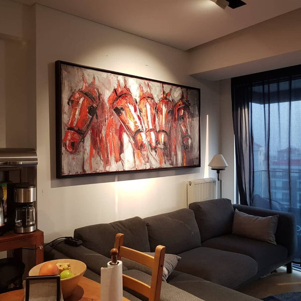 Simurg dekor tablo müşterimizin evinde dekorasyon örneği