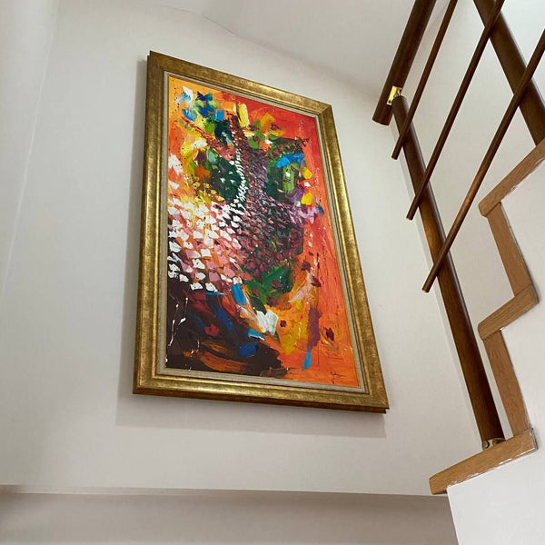 Simurg dekor tablo müşterimizin evinde dekorasyon örneği