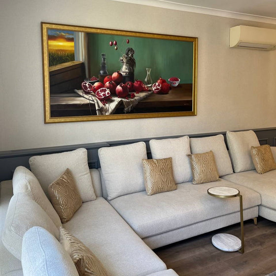 Simurg dekor tablo müşterimizin evinde dekorasyon örneği