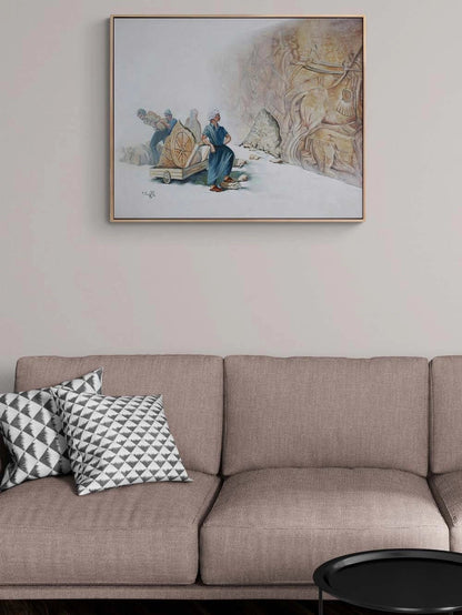 Piramitte Çalışmak Yağlı Boya Tablosu