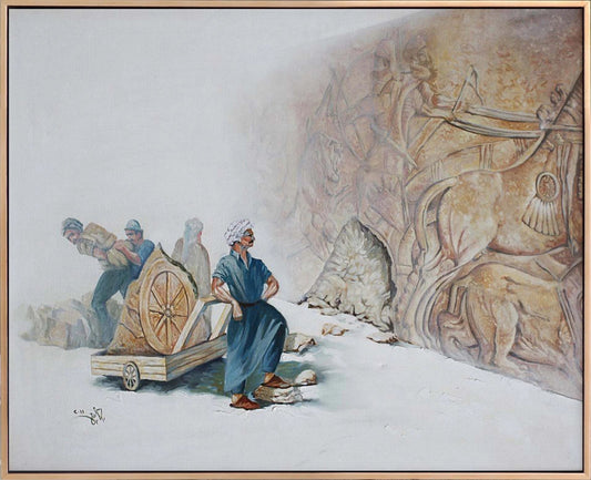 Piramitte Çalışmak Yağlı Boya Tablosu