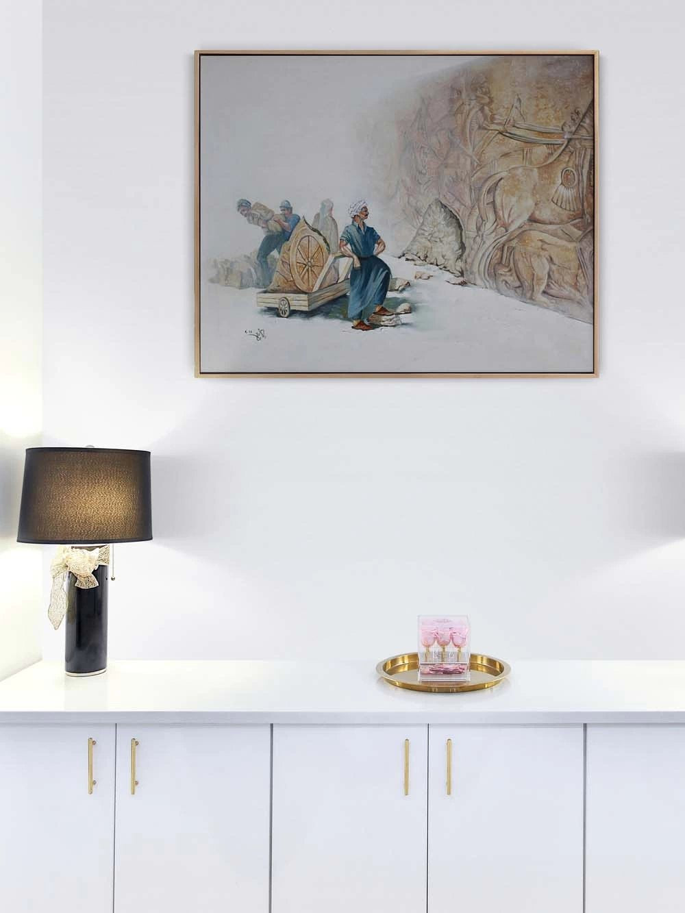 Piramitte Çalışmak Yağlı Boya Tablosu