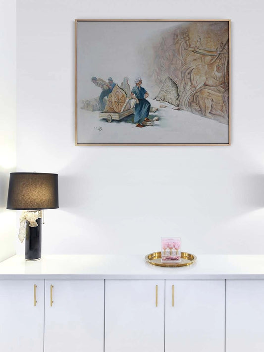 Piramitte Çalışmak Yağlı Boya Tablosu