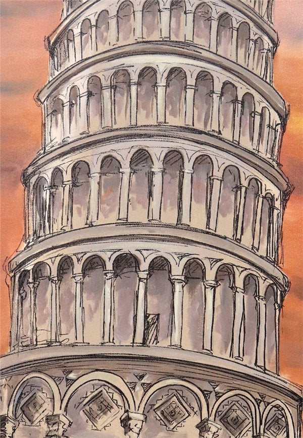 Pisa Kulesi Yağlı Boya Tablosu