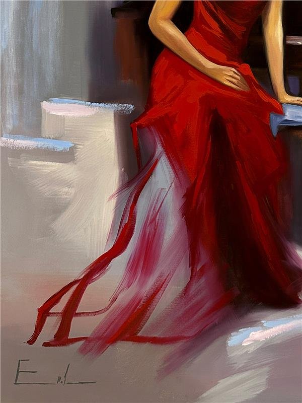 Piyano Çalan Yağlı Boya Tablosu