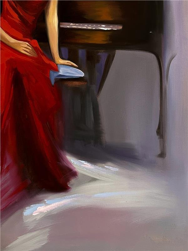 Piyano Çalan Yağlı Boya Tablosu