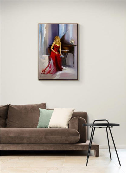 Piyano Çalan Yağlı Boya Tablosu