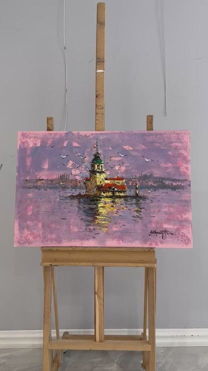 Moonlight at the Maiden’s Tower Oil Painting