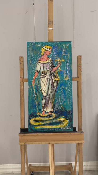 Adaletin Sessiz Gücü Yağlı Boya Tablosu