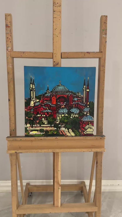 Kubbe Altında Ayasofya Yağlı Boya Tablosu