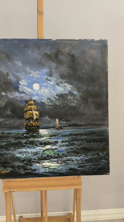 Dalgaların Fısıltısı Yağlı Boya Tablosu