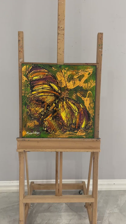 Renkli Kanatların Melodisi Yağlı Boya Tablosu