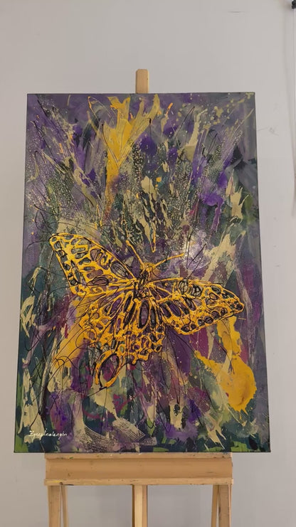 Hayalden Gerçeğe Kelebek Yağlı Boya Tablosu