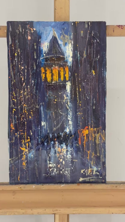 Bir Akşam Vakti Galata Yağlı Boya Tablosu