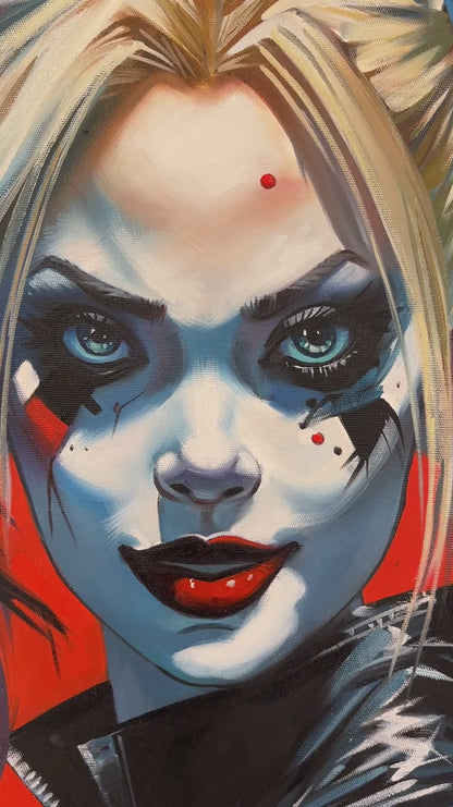 Harley Quinn Dünyası Yağlı Boya Tablosu