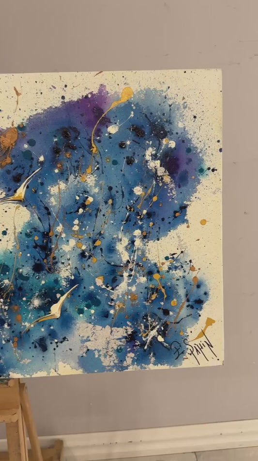 Lacivert Fırtına Yağlı Boya Tablosu