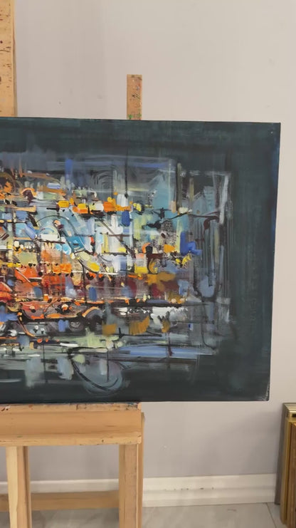 Gecede Mimari Yağlı Boya Tablosu