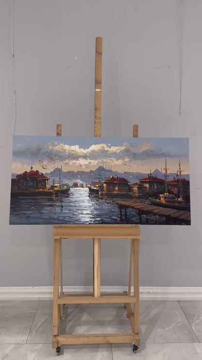 As the Day Begins on the Bosphorus Oil Painting