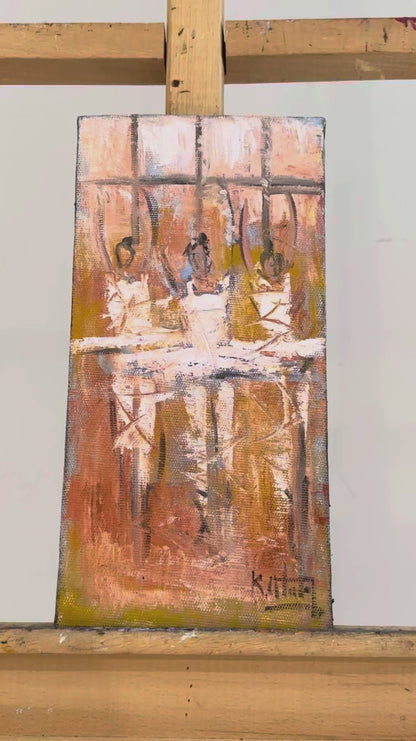 Tül İçinde Melodi Yağlı Boya Tablosu