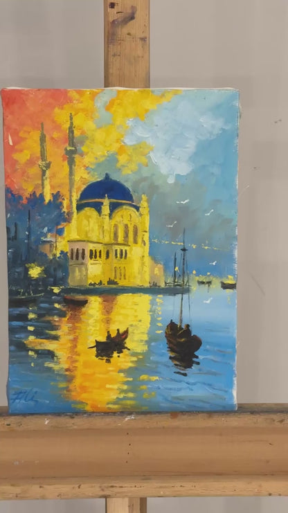 Mavi Suların Kıyısında Yağlı Boya Tablosu