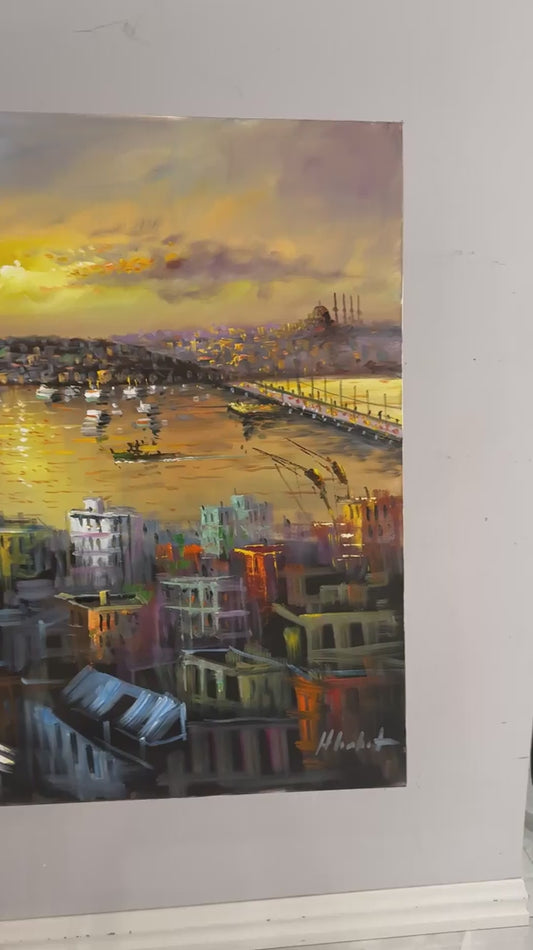 Suda Çizilen İstanbul Yağlı Boya Tablosu