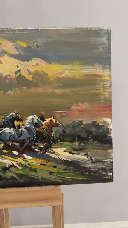 Atların Yolculuğu Yağlı Boya Tablosu