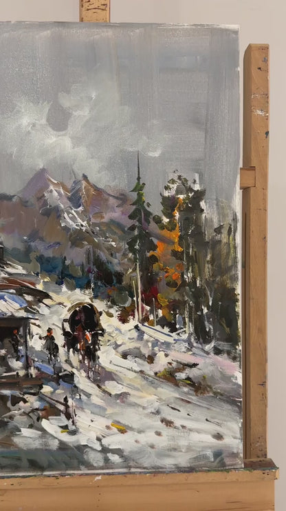 Karlı Köy Yağlı Boya Tablosu
