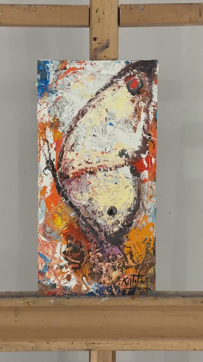 Beyaz Kelebeğin Hayali Yağlı Boya Tablosu