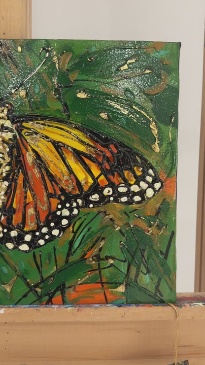 Turuncu Kelebek Yağlı Boya Tablosu