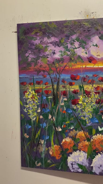 Bahçenin Günbatımı Şarkısı Yağlı Boya Tablosu