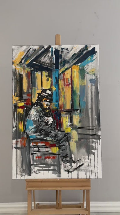 Charlie Chaplin'in İfadesi Yağlı Boya Tablosu