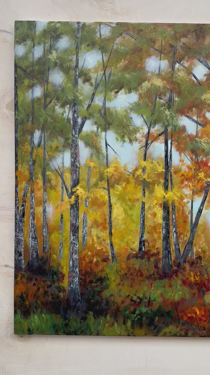 Ormanın Güz Büyüsü Yağlı Boya Tablosu
