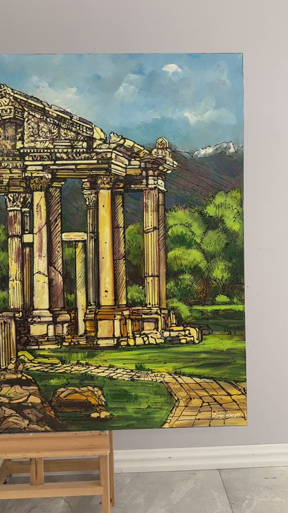 Afrodisyas Antik Kenti Yağlı Boya Tablosu