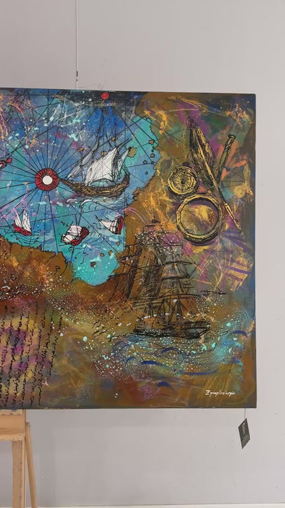 Keşfin İzinde Yağlı Boya Tablosu