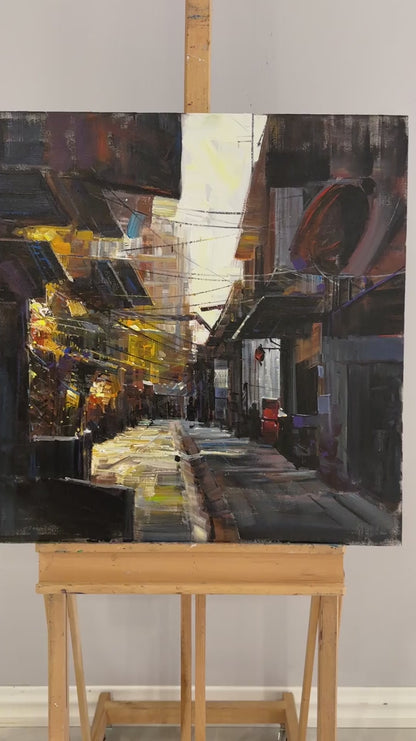 Tarihi Sokak İzleri Yağlı Boya Tablosu