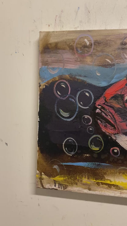 Baloncu Balık Yağlı Boya Tablosu