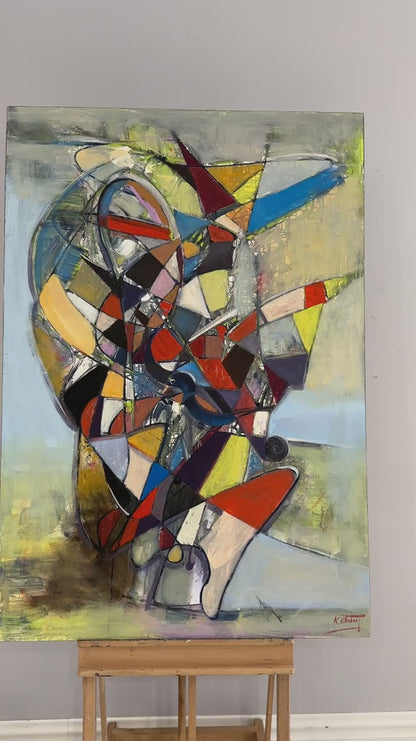 Geometrik Ahengi Yağlı Boya Tablosu