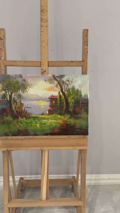 İstanbul’un Yeşil Kıyıları Yağlı Boya Tablosu