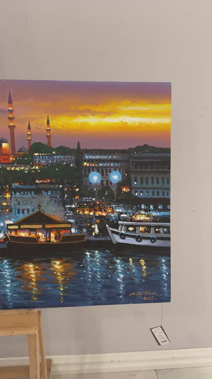 Gün Batımının Yansımaları Yağlı Boya Tablosu
