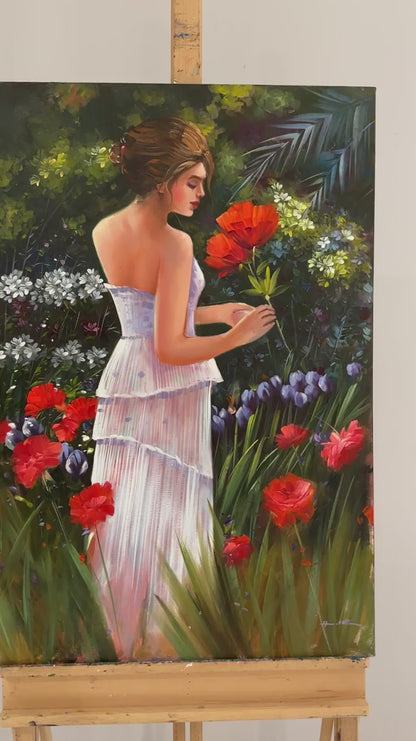 Bahçede Yağlı Boya Tablosu