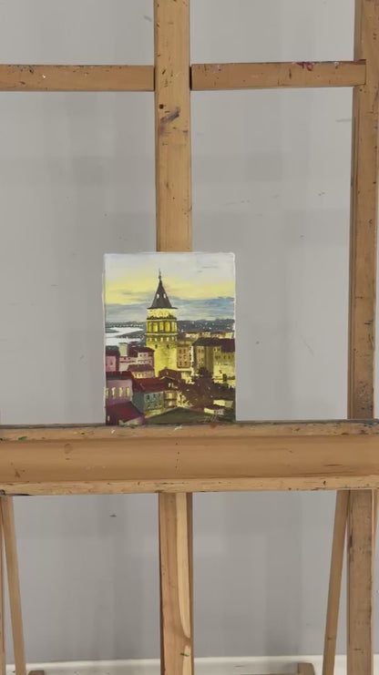 Galata’da Akşam Rüzgârı Yağlı Boya Tablosu