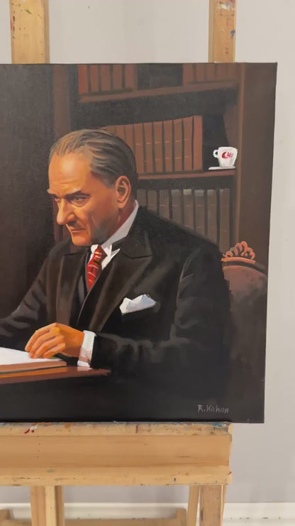 Atatürk'ün Karar Anı Yağlı Boya Tablosu
