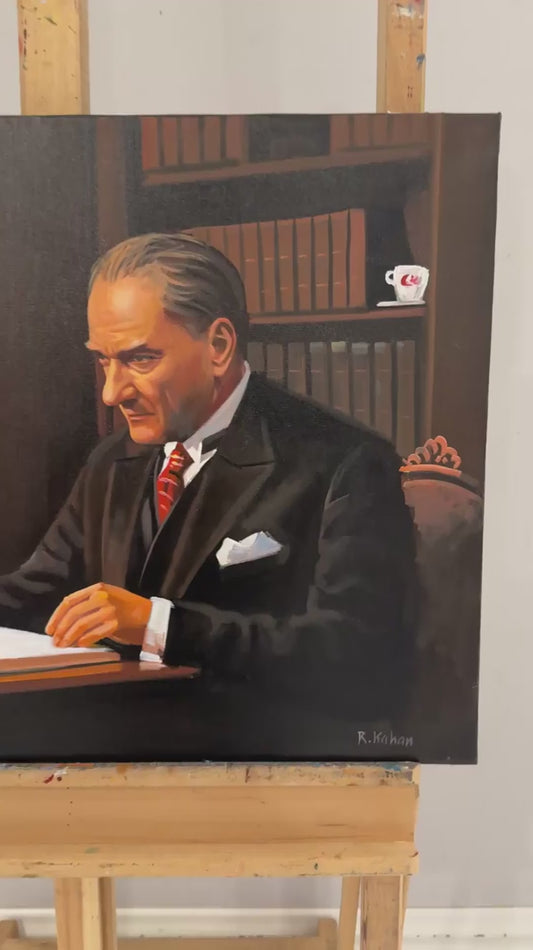 Atatürk'ün Karar Anı Yağlı Boya Tablosu