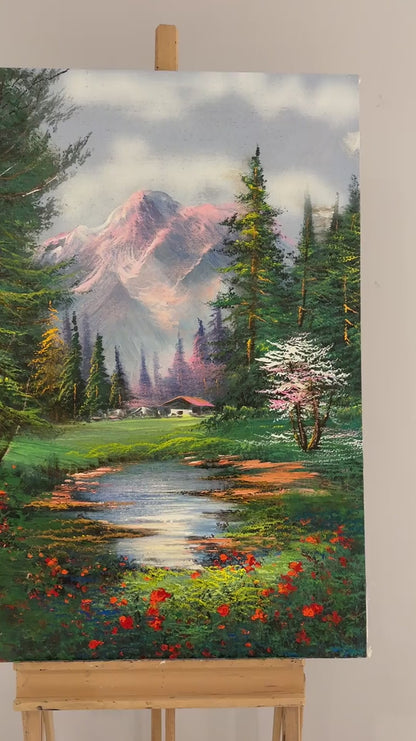 Çam Ormanının Huzurlu Zamanı Yağlı Boya Tablosu