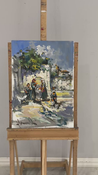 Köy Çeşmesi Yağlı Boya Tablosu