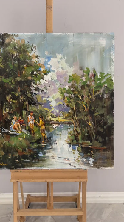 Serin Göl Kenarı Yağlı Boya Tablosu