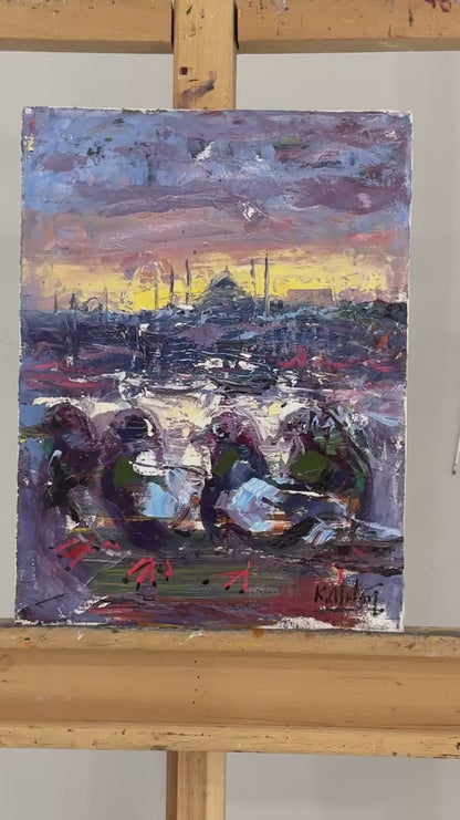 İstanbul’un Kanatları Yağlı Boya Tablosu